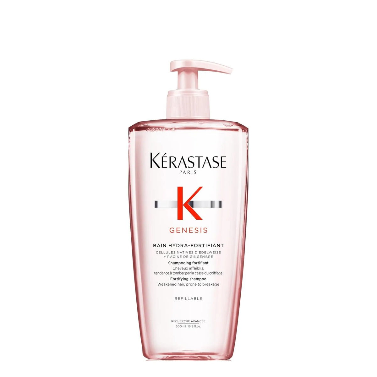 Kerastase Genesis Hydra-Fortifiant Shampoo 500ml, For Weak or Damaged Hair, Anti-Breakage & Strengthening, Hydrates Hair