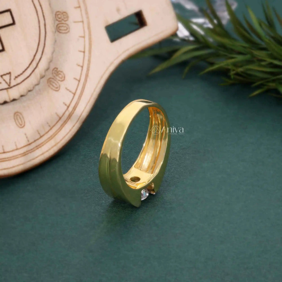 Unisex Ethnic Design Brilliant Cut Solitaire 0.9ct Diamond Engagement Ring 18K Gold Plated Yellow/White/Rose GIA Fashion