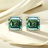 Classic Asscher Cut GRA Moissanite Stud Earrings 1ct-2ct S925 Silver 4Prong Setting in Stock Gold/Silver for Women