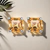 Classic Asscher Cut GRA Moissanite Stud Earrings 1ct-2ct S925 Silver 4Prong Setting in Stock Gold/Silver for Women