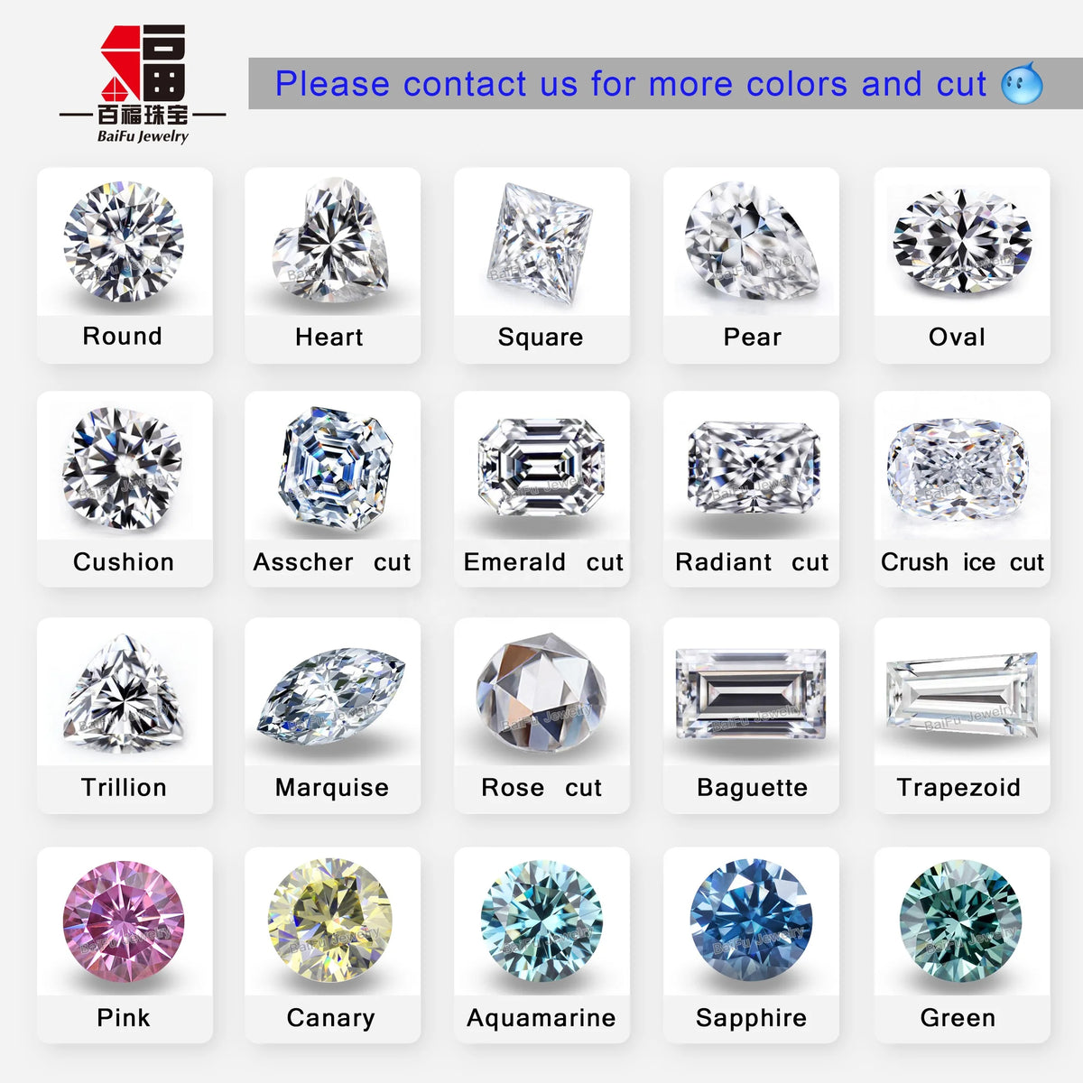 BaiFu Jewelry Wholesale AU750 18K Gold Moissanite 4 Craw Stud Earrings Wedding