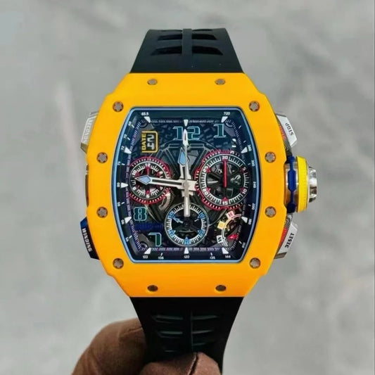 Wholesale RM65-01 Men's Watch  Luxury Motorsports Style with Ceramic Case, Sapphire Crystal, and Rubber Strap