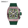 2025 Men's Carbon Tonneau  Luxury Mechanical Watches, Sapphire Crystal Glass Transparent Base Cover OEM Watches
