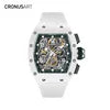 2025 Men's Carbon Tonneau  Luxury Mechanical Watches, Sapphire Crystal Glass Transparent Base Cover OEM Watches