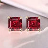Classic Asscher Cut GRA Moissanite Stud Earrings 1ct-2ct S925 Silver 4Prong Setting in Stock Gold/Silver for Women