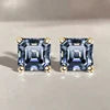 Classic Asscher Cut GRA Moissanite Stud Earrings 1ct-2ct S925 Silver 4Prong Setting in Stock Gold/Silver for Women