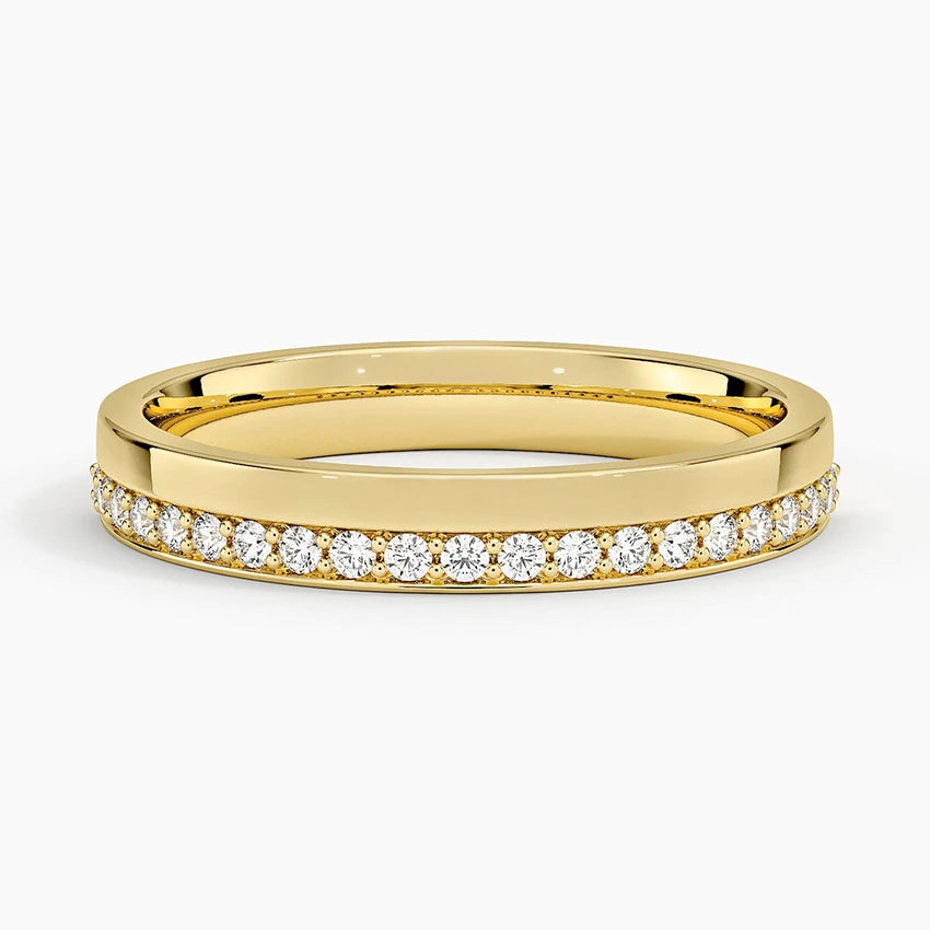 Sleek Channel Set Diamond Minimalist Band LR