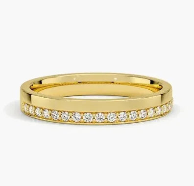 Sleek Channel Set Diamond Minimalist Band LR