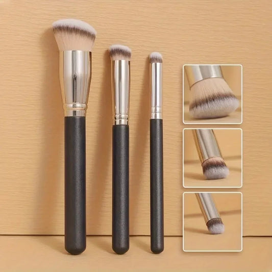 3/5 pcs Foundation Concealer Brush, Premium Contour Blusher Brushes, Flawless Under Eye Dense Face Makeup Brush For Blending