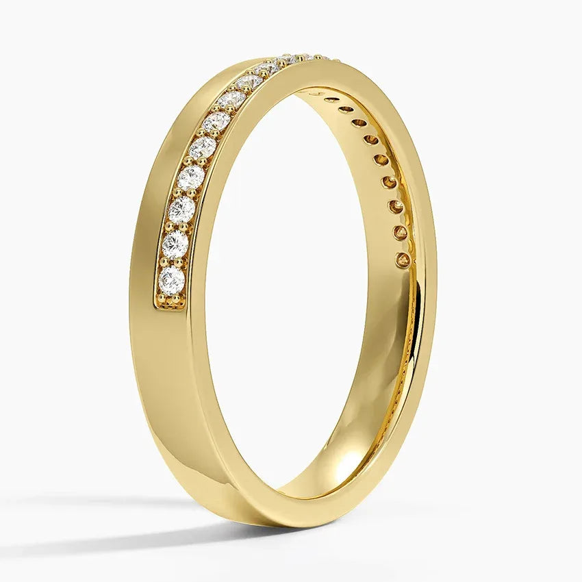 Sleek Channel Set Diamond Minimalist Band LR