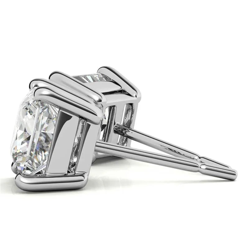 18k Gold Real Diamonds Earrings Princess Cut Diamond Earrings VS1 Diamond Earrings Jewelry For Women Gift, Engagement Favor