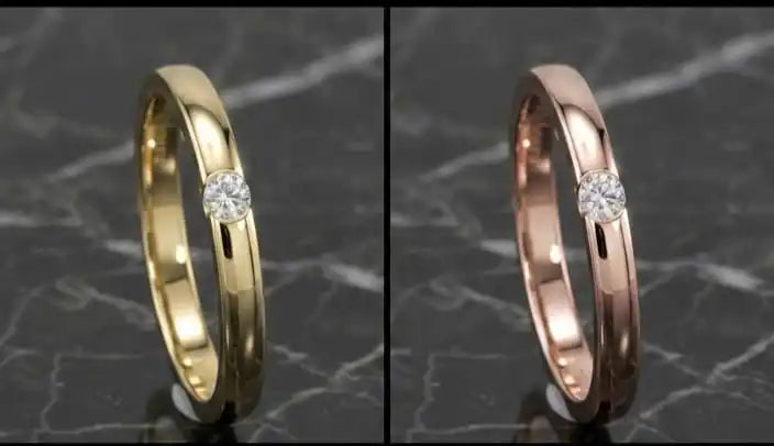 Solitaire Diamond Engagement Ring 18k Gold Plated for Wedding & Anniversary Gift
