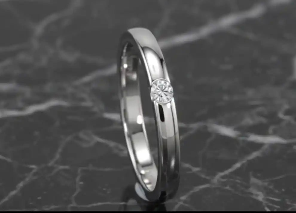Solitaire Diamond Engagement Ring 18k Gold Plated for Wedding & Anniversary Gift