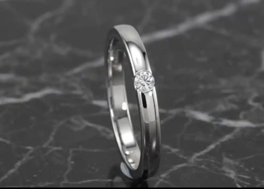 Solitaire Diamond Engagement Ring 18k Gold Plated for Wedding & Anniversary Gift
