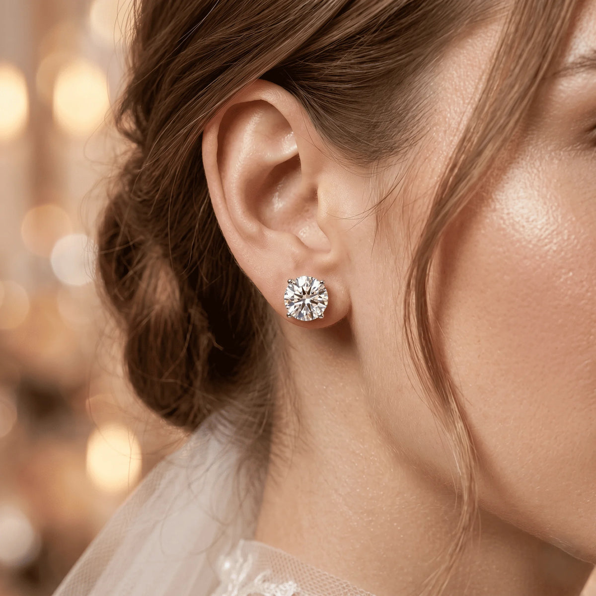 IGI Certified Vvs Lab Grown Diamond Earrings Stud Custom 18K Gold Lab Grown Created Diamond Earring Jewelry Men Women